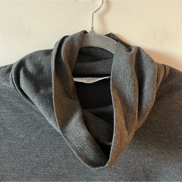 Viktor & Rolf Gray Cowl Neck Dress with Pockets - Picture 2 of 10